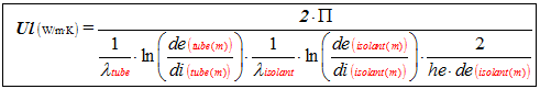 Calcul coefficient de transfert thermique lineaire canalisation isolee